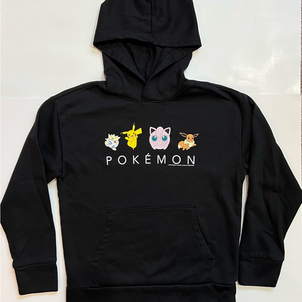 Black Pokémon Hoodie with Character Graphics